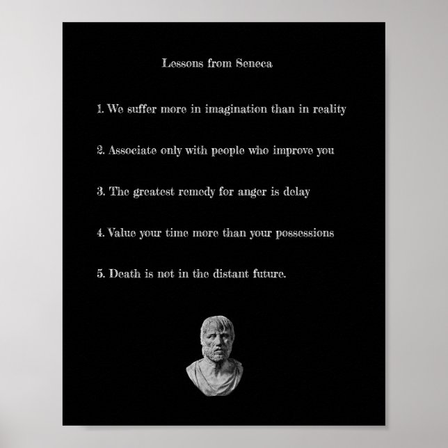 Lehren aus Seneca Poster - Stoische Philosophie (Vorne)