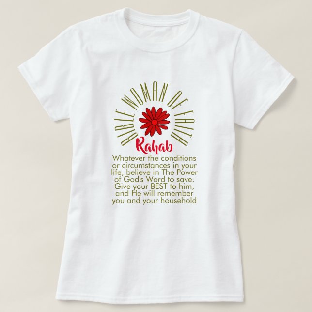 Lehren für die Bibelfrauen des Glaubens Rahab Chri T-Shirt (Design vorne)