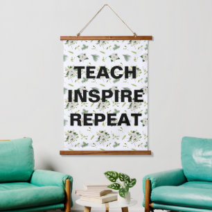 Lehren Inspirieren Wiederholen Klassenzimmer Wand Wandteppich Mit Holzrahmen