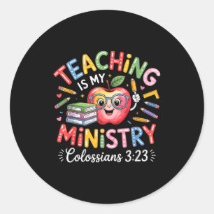 Lehren ist mein Dienst christliches Lehrerdesign Runder Aufkleber