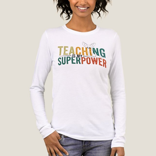 Lehren ist meine Supermacht Tri-Blend Shirt (Vorderseite)
