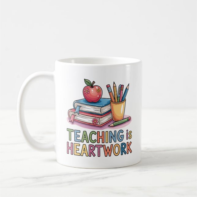 Lehren ist Tasse von Herzarbeit | Geschenkidee für (Links)