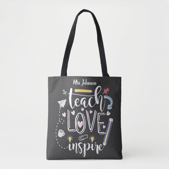 lehren Liebe inspirier Lieblings-Lehrermode Tasche (Vorderseite)