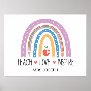 Lehren Liebe Inspirieren Lehrer  Poster