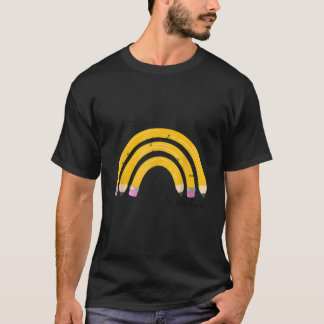 Lehren Liebe Inspirieren Regenbogen Bleistift Lehr T-Shirt