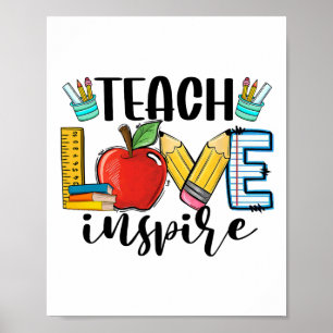 Lehren Liebe Inspirieren Shirt Lustig Ck Zur Schul Poster