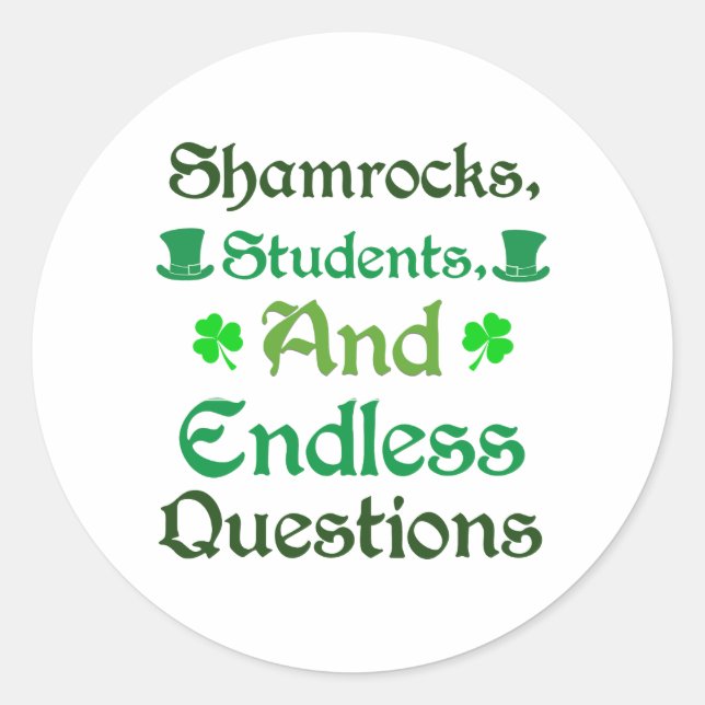 Lehren mit Luck St. Patrick's Day Edition Runder Aufkleber (Vorderseite)