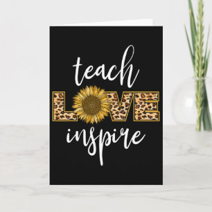 Lehren Sie Liebe Inspirieren Lustige Leopard Sonne Karte