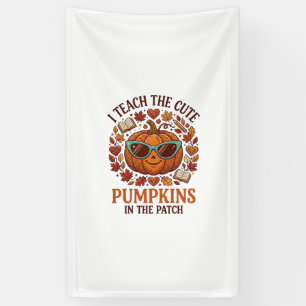 Lehren Sie süße Kürbisse Patch Halloween-Sonnenbri Banner