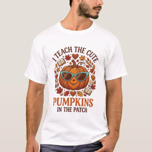 Lehren Sie süße Kürbisse Patch Halloween-Sonnenbri T-Shirt