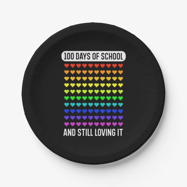 Lehrer 100 Tage der Schule Pappteller (Vorderseite)