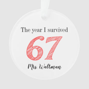 Lehrer 67 Lustiger Meme-Name Geschenk Ornament