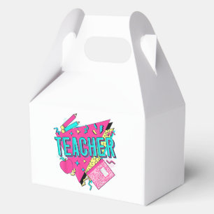 Lehrer 90er Retro Farbiger Lehrer Rückkehr zur Sch Geschenkschachtel