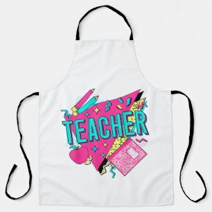 Lehrer 90er Retro Farbiger Lehrer Zurück zur Schul Schürze