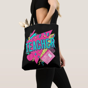 Lehrer 90er Retro Farbiger Lehrer Zurück zur Schul Tasche