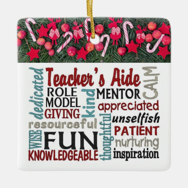 ****LEHRER-AIDE**** PHANTASTISCHE CHRISTMAS-ORNAME KERAMIKORNAMENT (Vorderseite)
