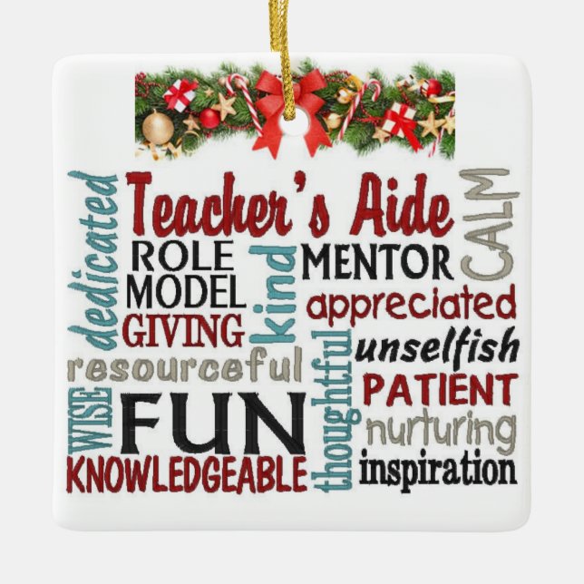 ****LEHRER-AIDE**** PHANTASTISCHE CHRISTMAS-ORNATI KERAMIKORNAMENT (Vorderseite)
