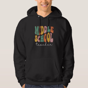 Lehrer an der Mittelschule Retro Groovy Glückliche Hoodie