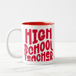 Lehrer an der Oberstufe Roter Text Zweifarbige Tasse