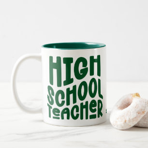 Lehrer an einer höheren Schule Dunkelgrüner Text Zweifarbige Tasse