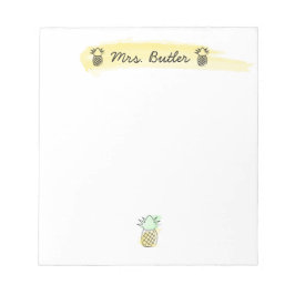 Lehrer Ananas Personalisiert Note Pad Notizblock