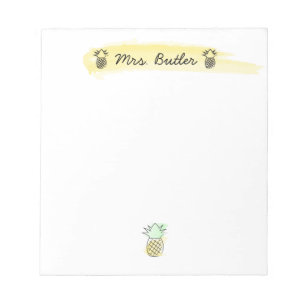 Lehrer Ananas Personalisiert Note Pad Notizblock