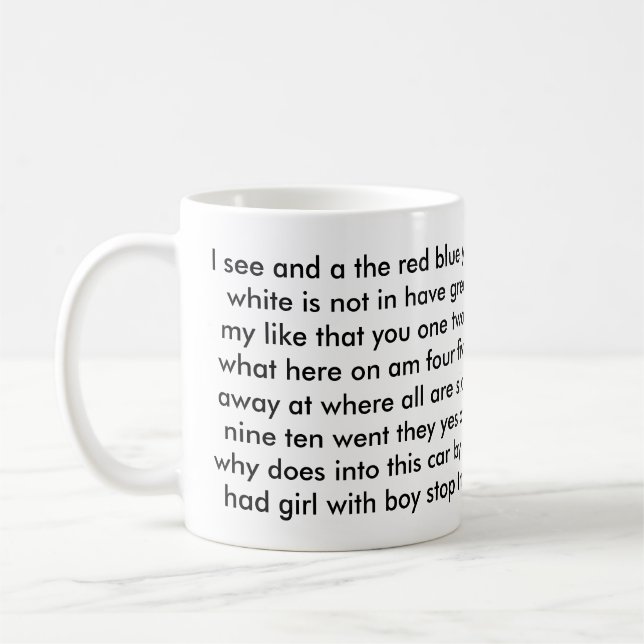 Lehrer-Anblickwörter Grad des Kindergartens 1. Kaffeetasse (Links)