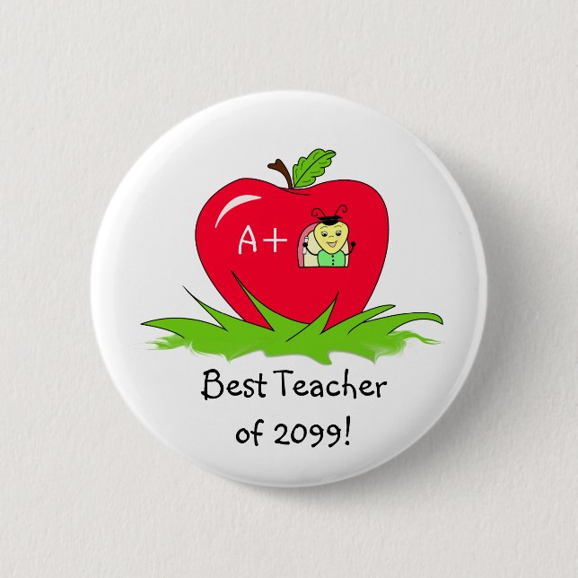 Lehrer-Anerkennung Apple für besten Lehrer Button (Vorderseite)