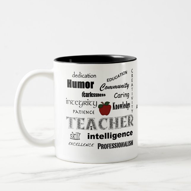Lehrer-Anerkennung+Rotes Apple Zweifarbige Tasse (Links)