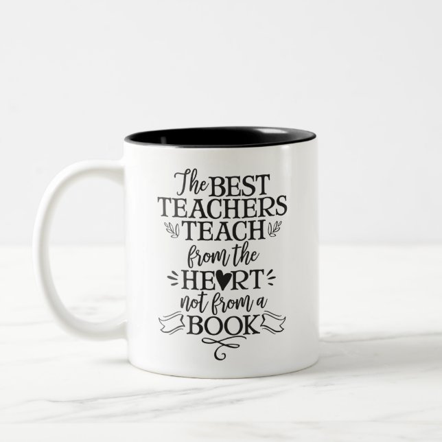 Lehrer-Anerkennungs-Geschenk unterrichten Herz Zweifarbige Tasse (Links)