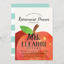 Lehrer-Apfelruhestandsessen | Party Einladung