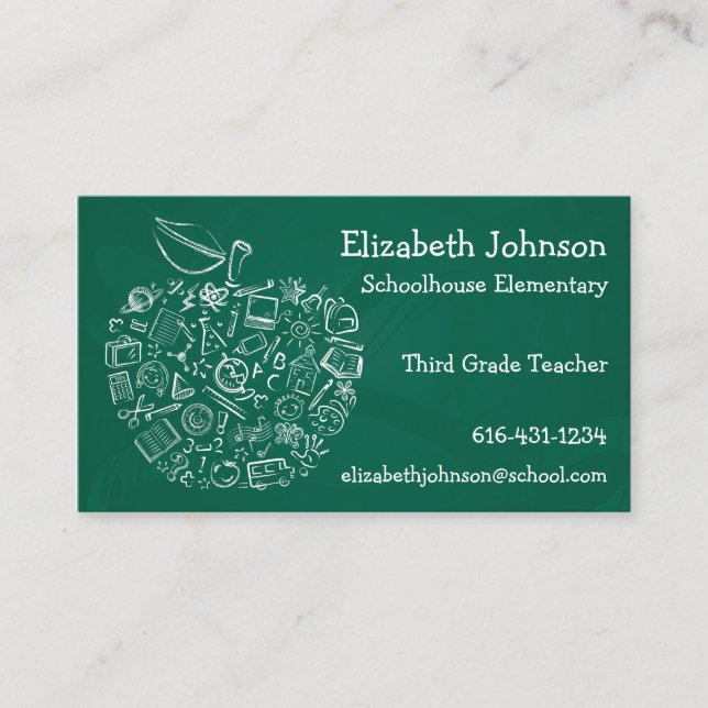 Lehrer Apple Business Card Visitenkarte (Vorderseite)