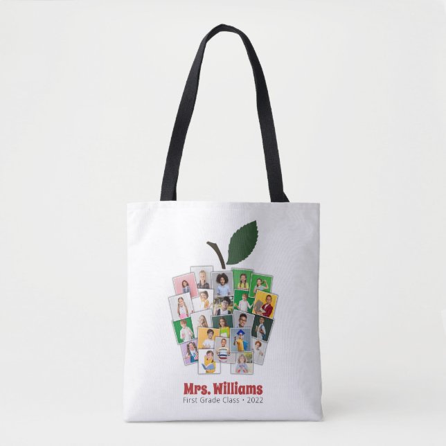 Lehrer Apple Collage Lehrer's Geschenk 22 Fotos Tasche (Vorderseite)
