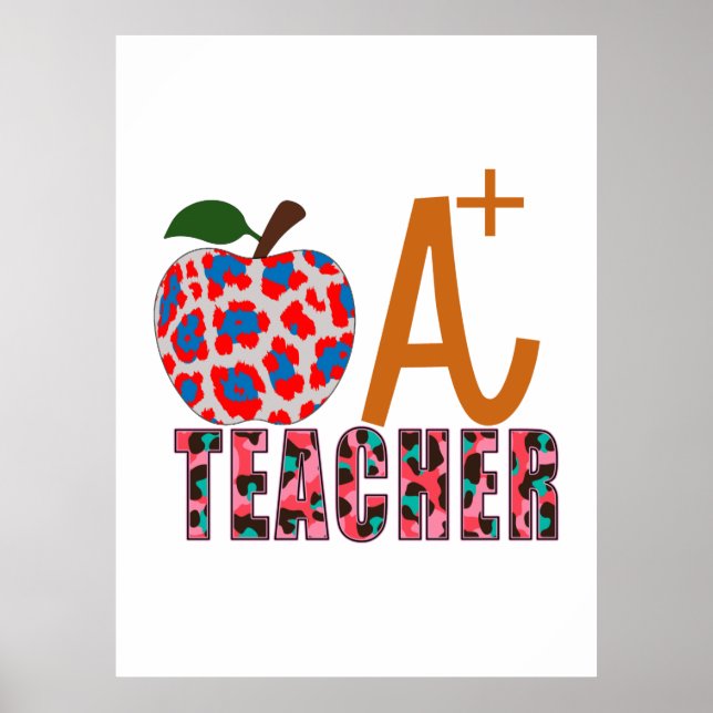 Lehrer Art Apple A Plus Lehrer Poster (Vorne)