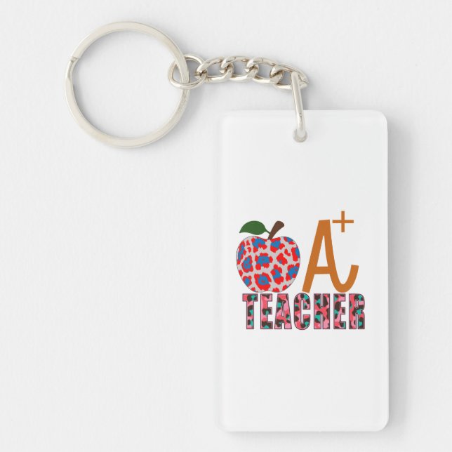 Lehrer Art Apple A Plus Lehrer Schlüsselanhänger (Vorderseite)