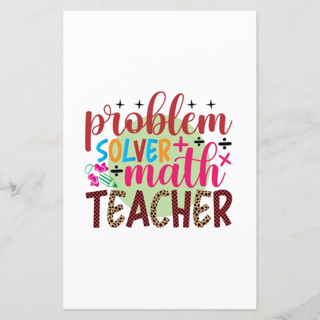 Lehrer Art Problem Solver Mathematiker Lehrer (Vorderseite)