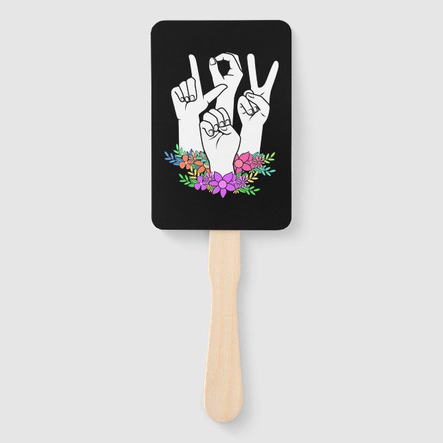 Lehrer ASL Handzeichen Fächer (Vorderseite)