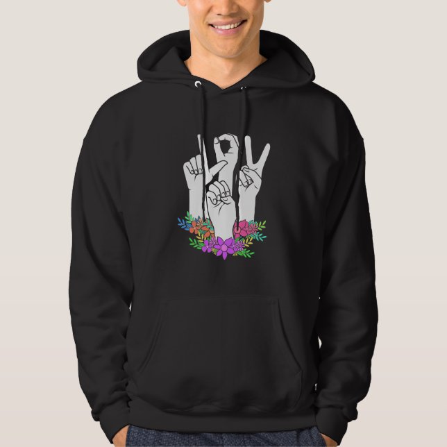 Lehrer ASL Handzeichen Hoodie (Vorderseite)