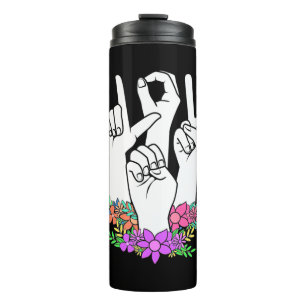 Lehrer ASL Handzeichen Thermosbecher