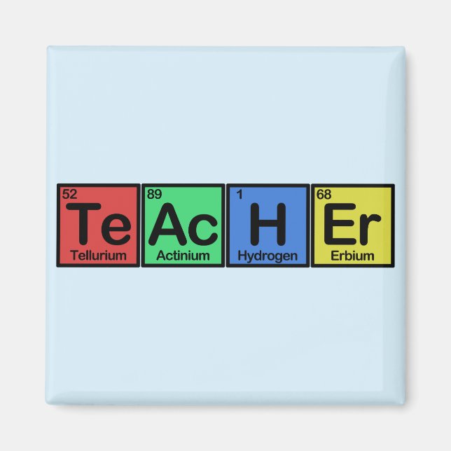 Lehrer aus den Farben der Elemente Magnet (Vorne)