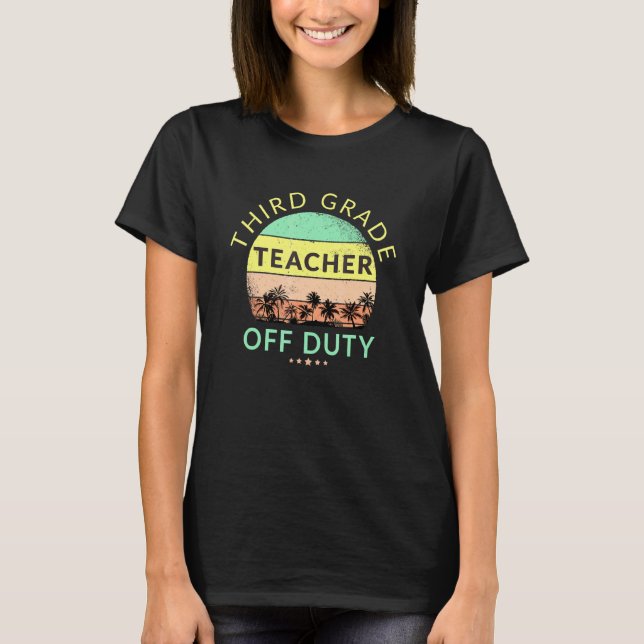 Lehrer aus der Schule Beach Urlaub Sommersonnen T-Shirt (Vorderseite)