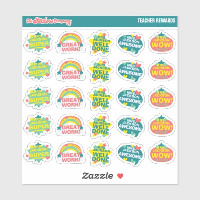 Lehrer belohnen Individuelle Name Labels | Schule (Blatt)