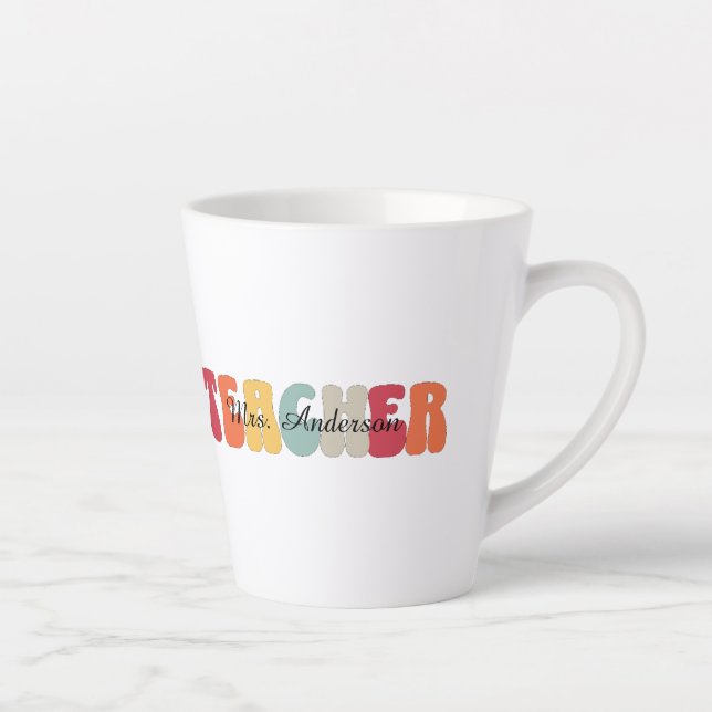 Lehrer-Bildung-Lehren-Retro-Funny Milchtasse (Rechts)