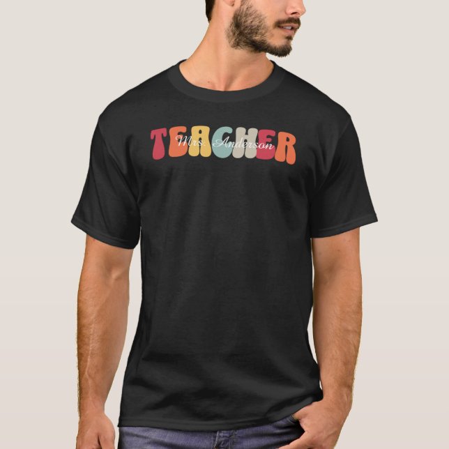 Lehrer-Bildung-Lehren-Retro-Funny T-Shirt (Vorderseite)