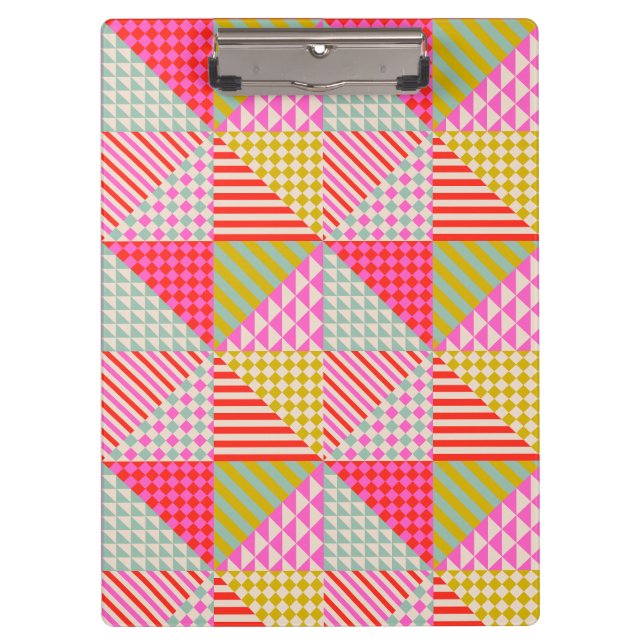Lehrer bunte Patchwork-Klemmbrett Klemmbrett (Vorderseite)
