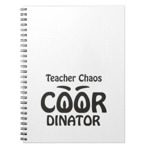 Lehrer Chaos Koordinator - Lustiger Groovy Erziehe Notizblock