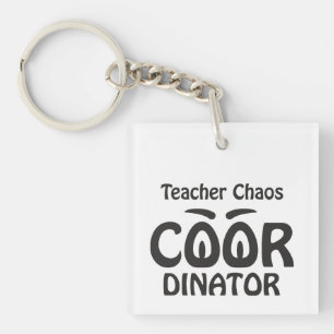 Lehrer Chaos Koordinator - Lustiger Groovy Erziehe Schlüsselanhänger