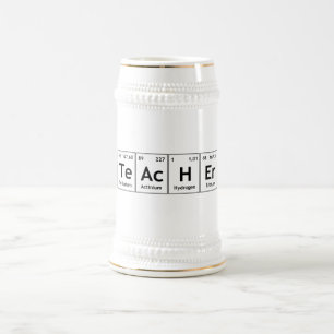 Lehrer-Chemie-Periodensystem-Element-Symbole Bierglas