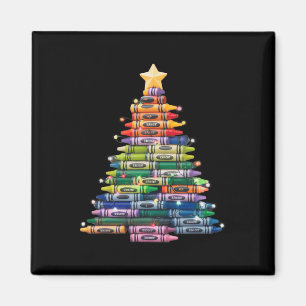 Lehrer Crayon Christmas Tree Lights Student Schoo Magnet