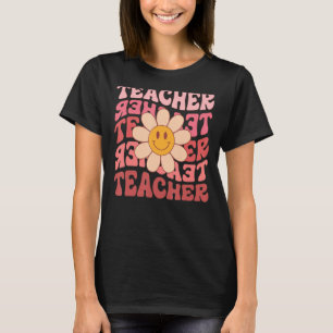 Lehrer Daisy Blume Retro Groovy 70er Valentine's T-Shirt
